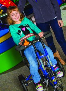 Pediatric Therapy Center utilizes adaptive bikes in its physical therapy program to help children with special needs have a sense of their own freedom, pride and self-assurance that they do not experience in other ways.